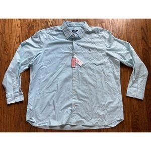 NWT Vineyard Vines Shirt Mens 2XL Long Sleeved Striped Oxford Whale Turquoise